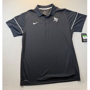 Nike Mens XL Dri-FIT Polo Shirt Black Vikings Logo Performance Golf NEW